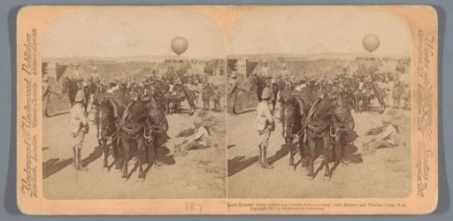 Staged representation of the army of Frederick Sleigh Roberts on the way to Johannesburg