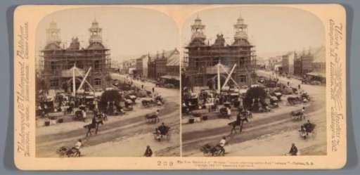 View of a market hall under construction in Durban