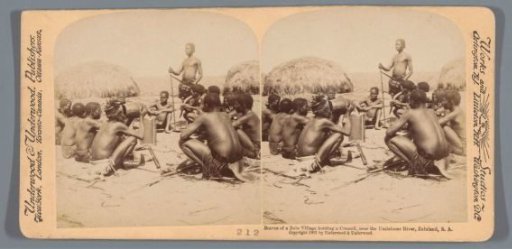 Zulus in a circle meeting in South Africa