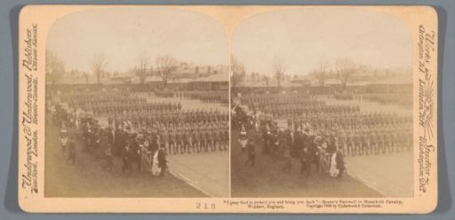 Parade of the Household Cavalry before their departure for South Africa for Queen Victoria of the United Kingdom in Windsor