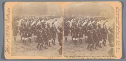 Parade of soldiers from India for Queen Victoria of the United Kingdom in London