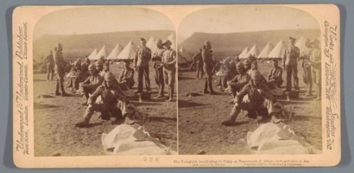 British soldiers having breakfast in their camp at Naauwpoort in South Africa
