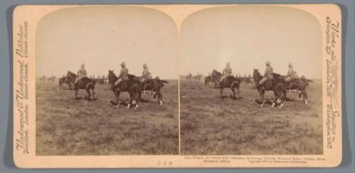 British and French soldiers presumably inspecting rifles in South Africa