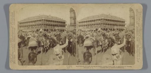 Troops of Frederick Roberts cheering at the British capture of Pretoria on 5 June 1900