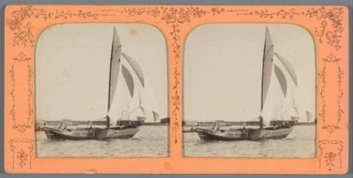 View of a boat on the IJ