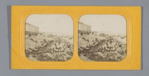 Beach of Ostend with carriages, donkeys, and bathers