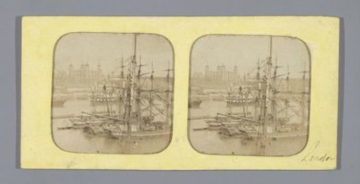 Ships on the Thames with the Tower of London in the background