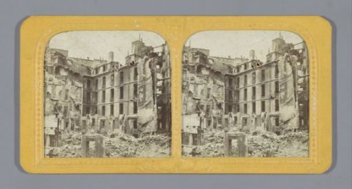 Ruins at the Carrefour de la Croix-Rouge during the Paris Commune in 1871