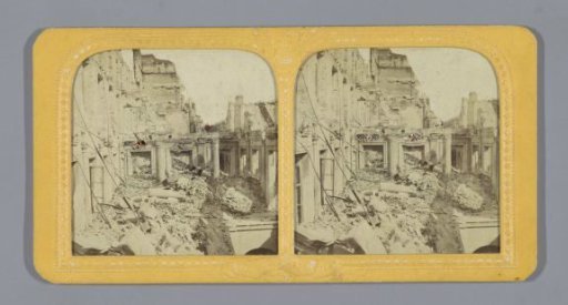 Ruins of the Palace of Saint-Cloud near Paris during the Paris Commune in 1871