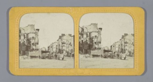 Square with Destroyed Houses in Saint-Cloud near Paris during the Paris Commune in 1871