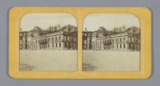 Ruins of the Palace of Saint-Cloud near Paris during the Paris Commune in 1871