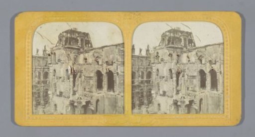 Ruins of the Paris City Hall during the Paris Commune in 1871