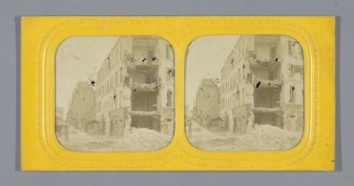 Ruins along the Avenue de la Grande Armée in Paris during the Paris Commune in 1871