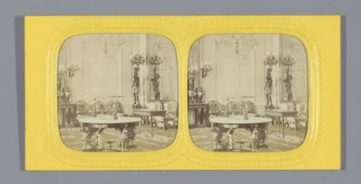 Interior of the reception room of the Emperor in the palace of Compiègne, France