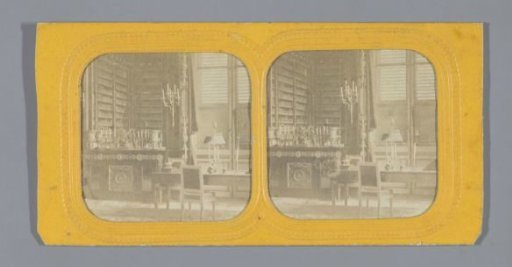 Interior of the library of the Emperor in the palace of Compiègne, France