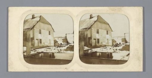 Farmhouse in the snow in Pontarlier, France