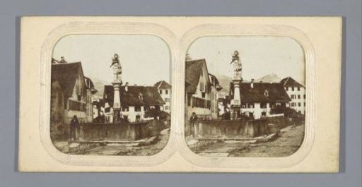 Square in Altdorf with the fountain of William Tell, Switzerland