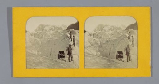 Mountaineers on the Bossons Glacier near the Mont Blanc Massif