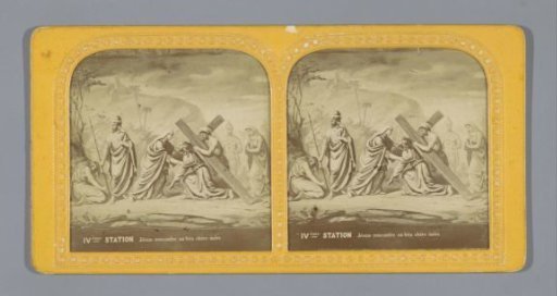 Photographic reproduction of the Meeting with Mary during the Carrying of the Cross
