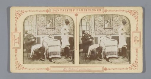 Man and Woman at a Meal, Woman Posing Before a Mirror