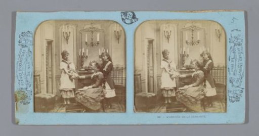 Two girls receiving a servant