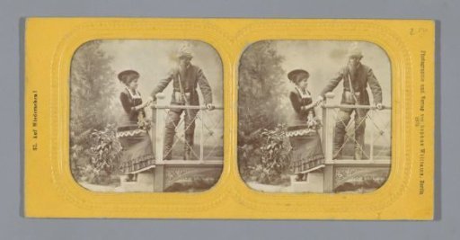 Man and woman on a bridge