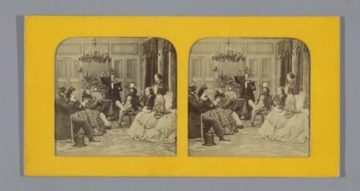 Man performing for an audience in a salon