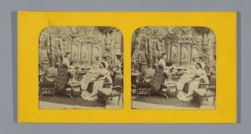 Four women in a richly decorated interior