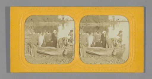 Company with a rowing boat