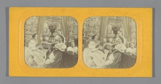 Three women and a girl in a domestic interior