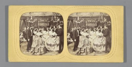 A company of dancers in a salon