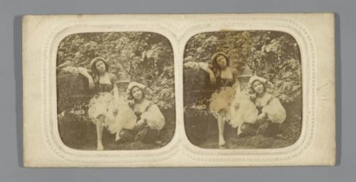 Two young women in a wood