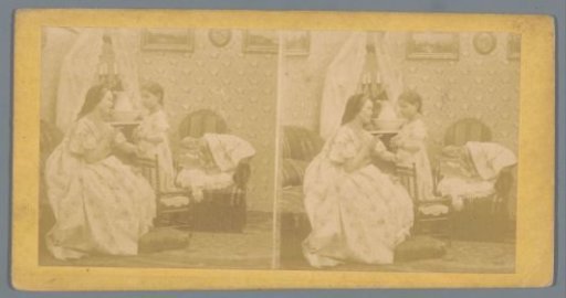 Woman with a praying girl