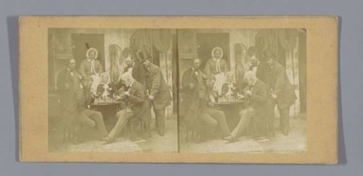 Two chess players with spectators