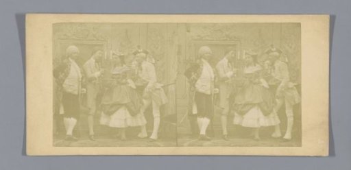 Theatrical performance of a company in historical costumes
