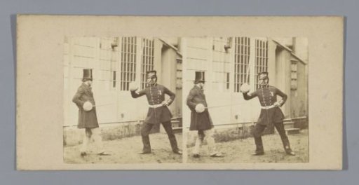 Two men fencing