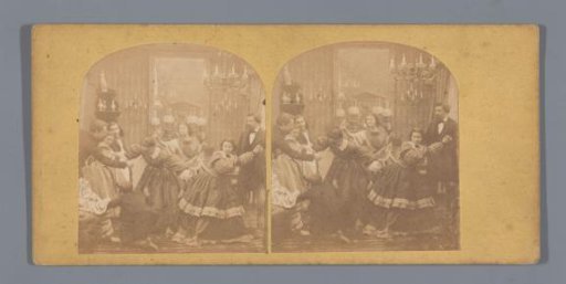Group playing a game with a blindfold in a room