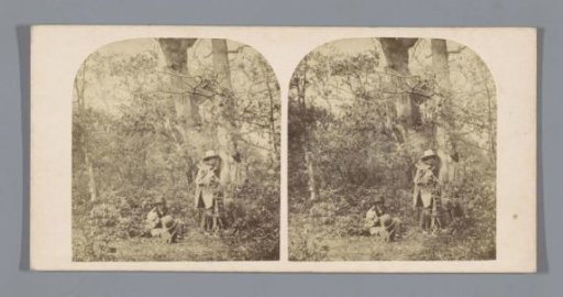Three men in a wood