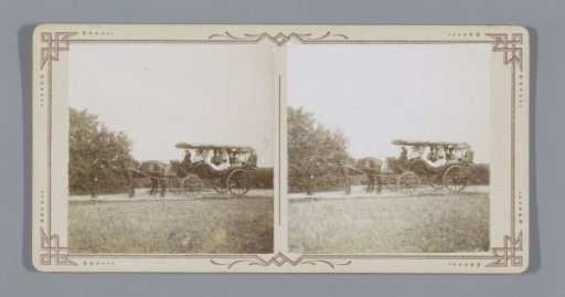 People in a horse-drawn carriage