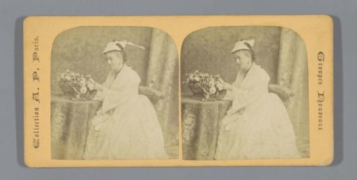 Woman arranging flowers