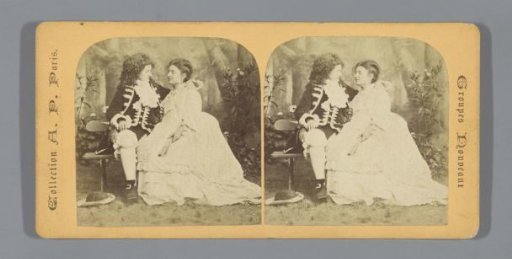 Couple, the man in historical costume