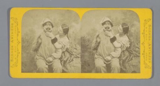 Man with a nightcap and a young woman