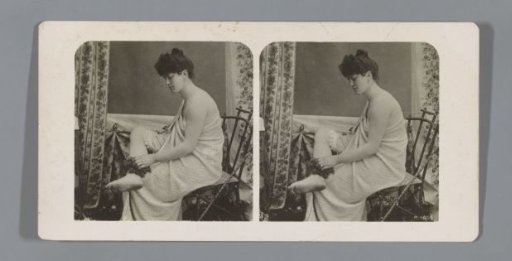 Young woman at her toilet