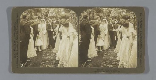 Bride and groom being congratulated