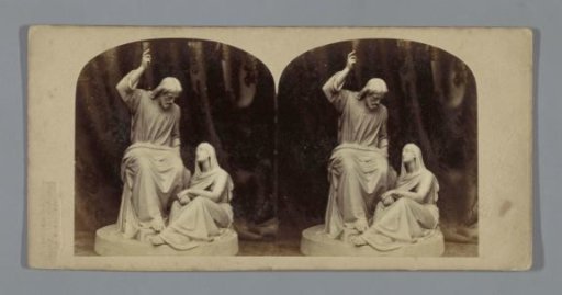 Sculpture of a speaking Christ and listening Mary