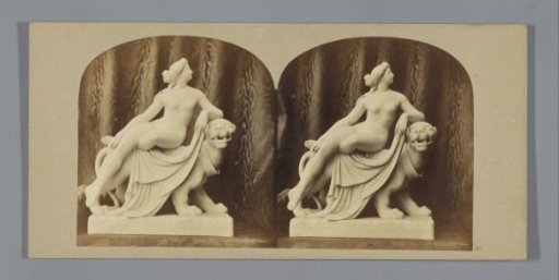 Sculpture of the Greek goddess Ariadne on a panther