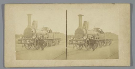Steam locomotive 322 with engineers