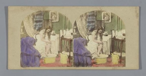 Scene with a woman washing