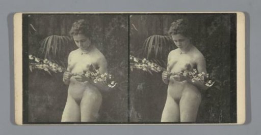 Portrait of a nude woman with flowers