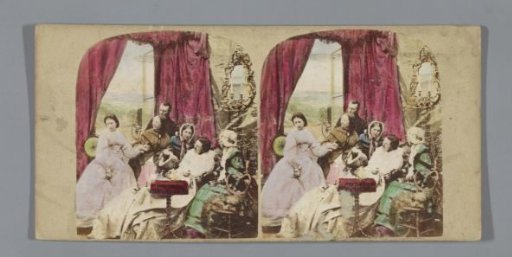 Scene with a group of people around a reclining man